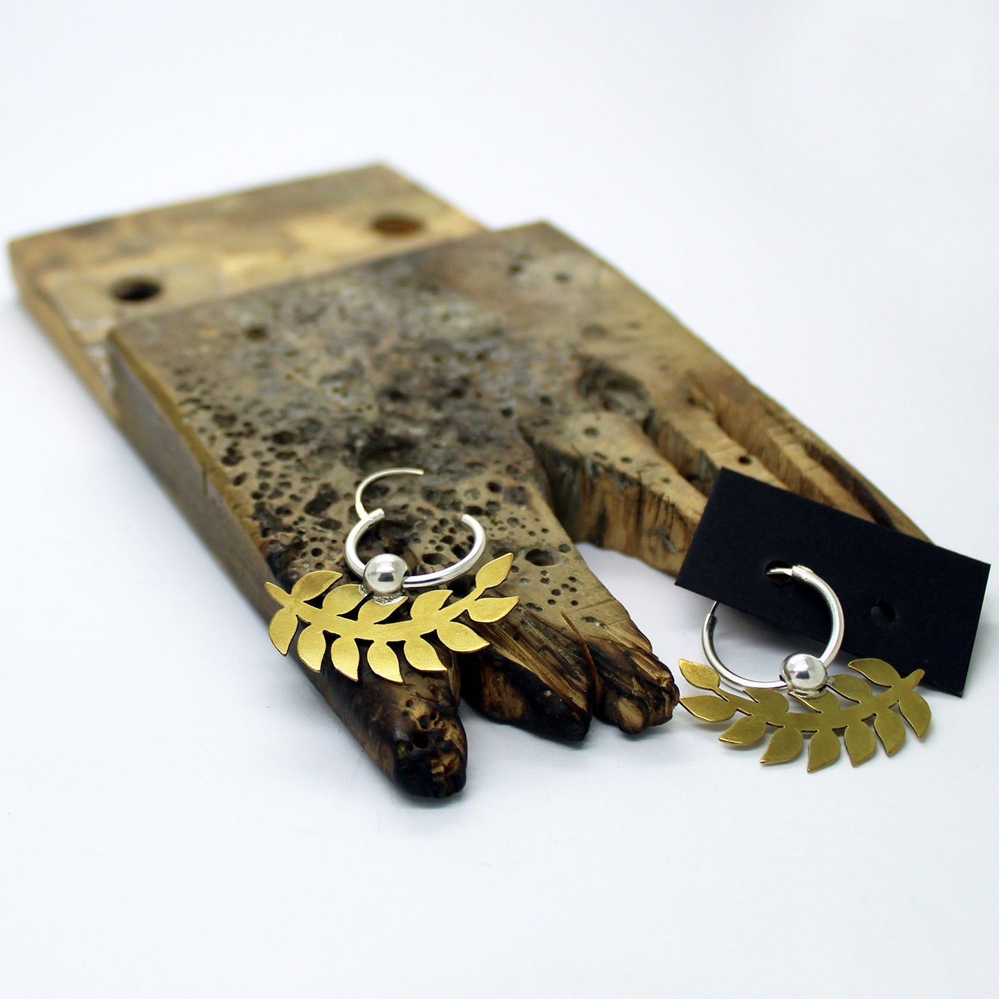 Spikes earrings in 925 silver and brass