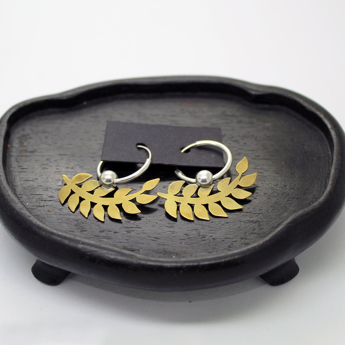 Spikes earrings in 925 silver and brass