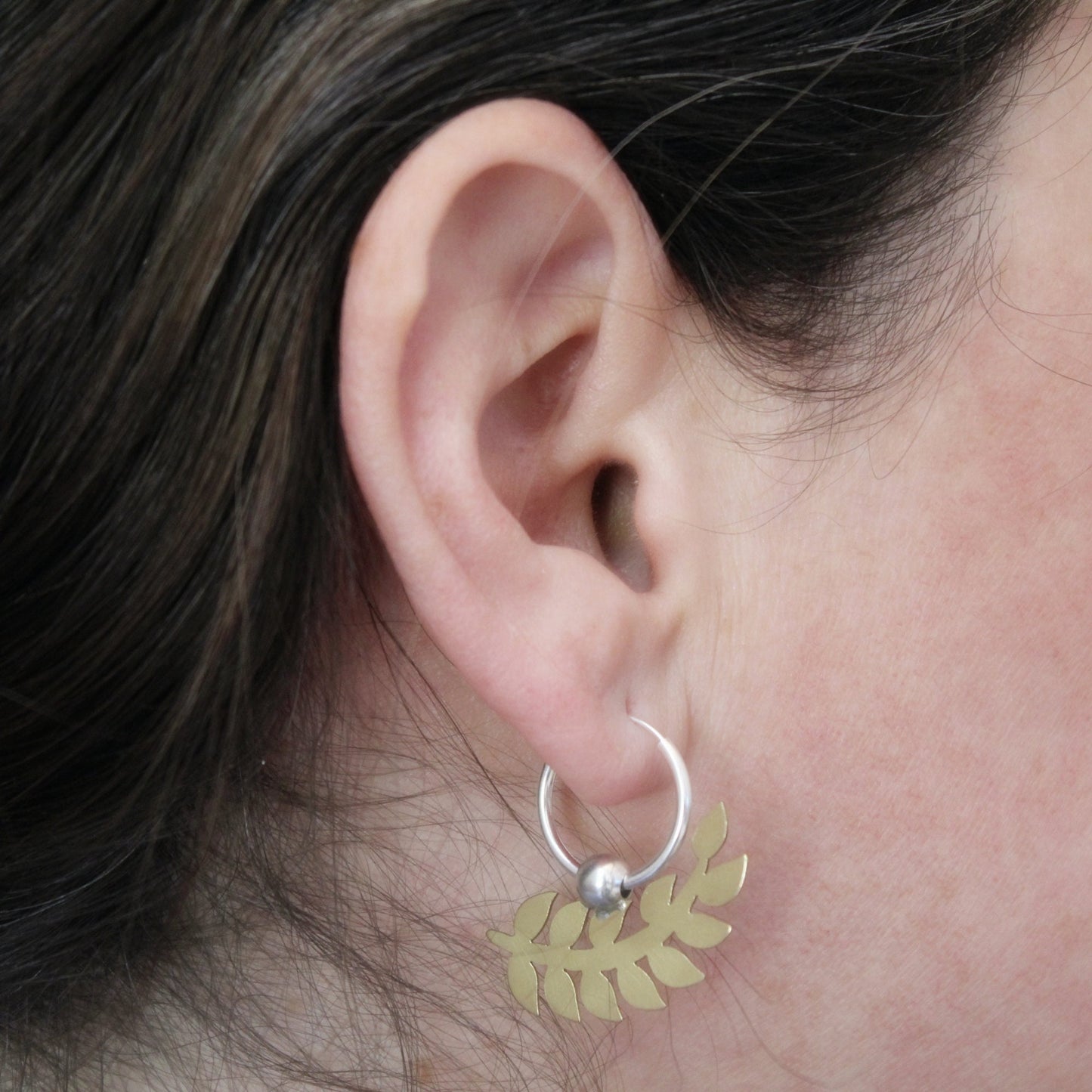 Spikes earrings in 925 silver and brass
