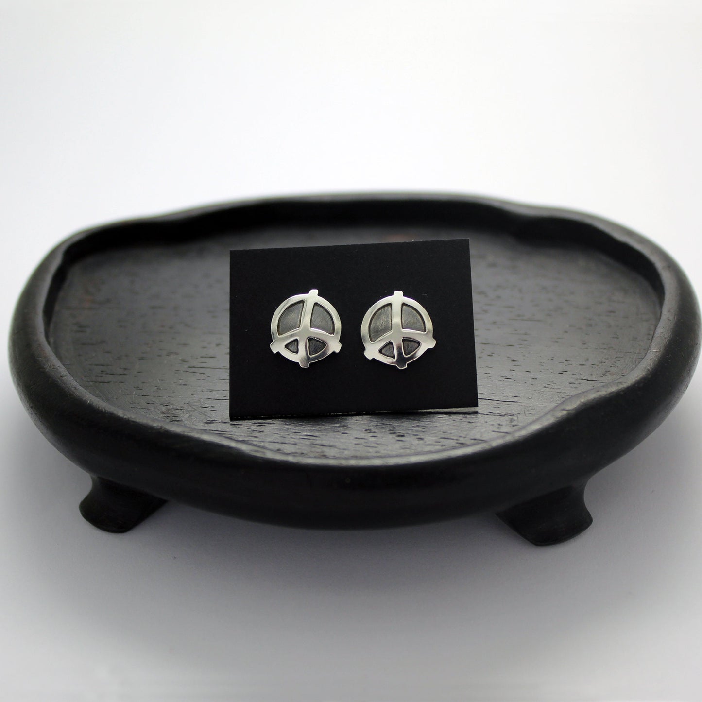 Peace symbol 925 silver earrings