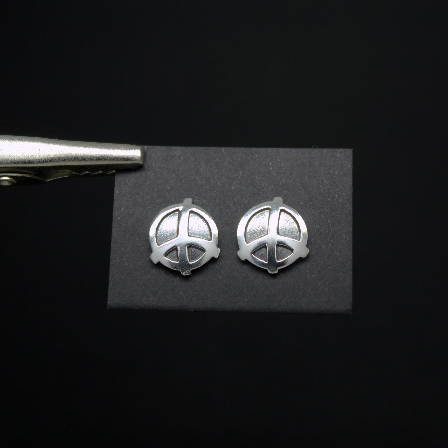 Peace symbol 925 silver earrings