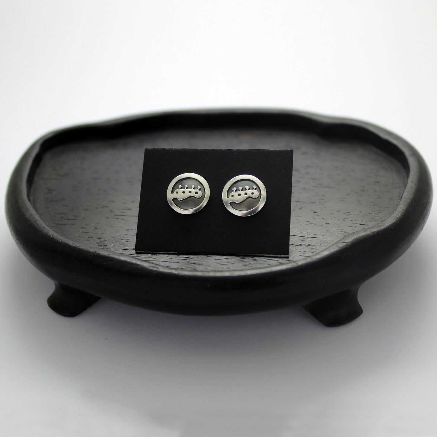 Bass headstock 925 silver earrings