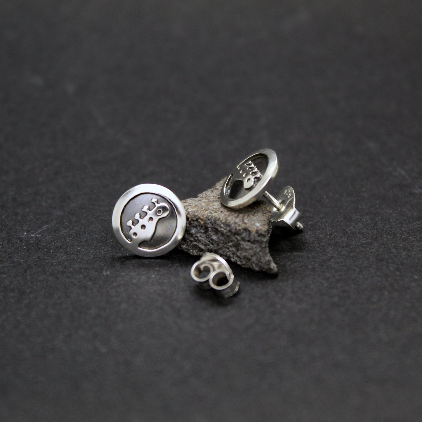 Bass headstock 925 silver earrings