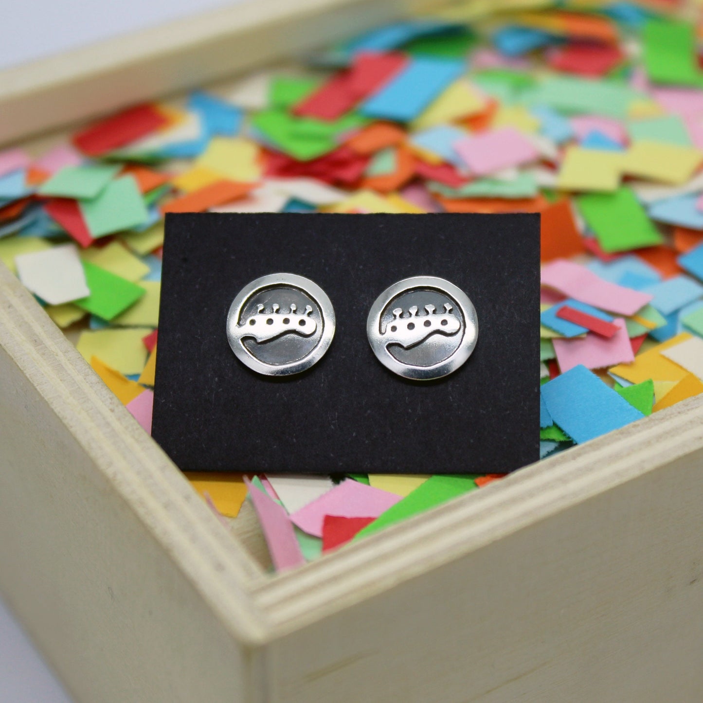 Bass headstock 925 silver earrings