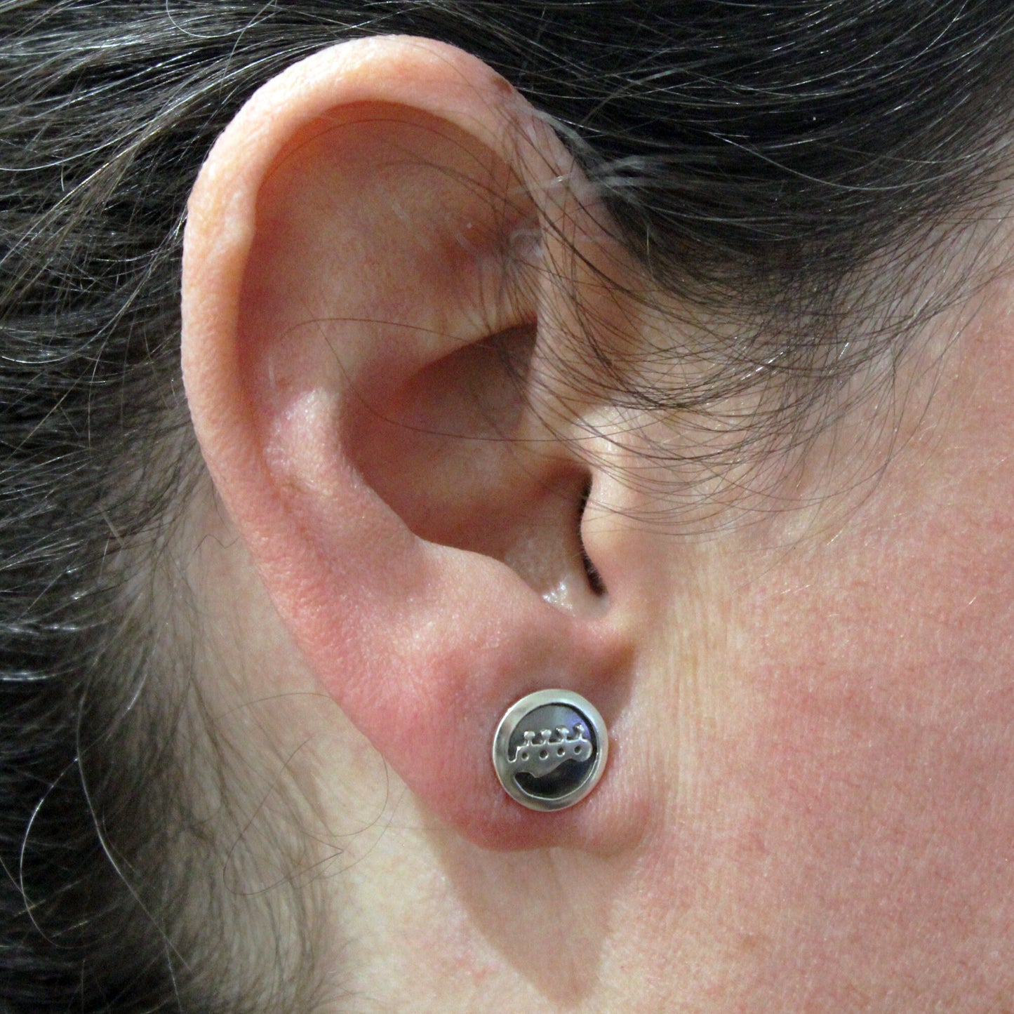 Bass headstock 925 silver earrings