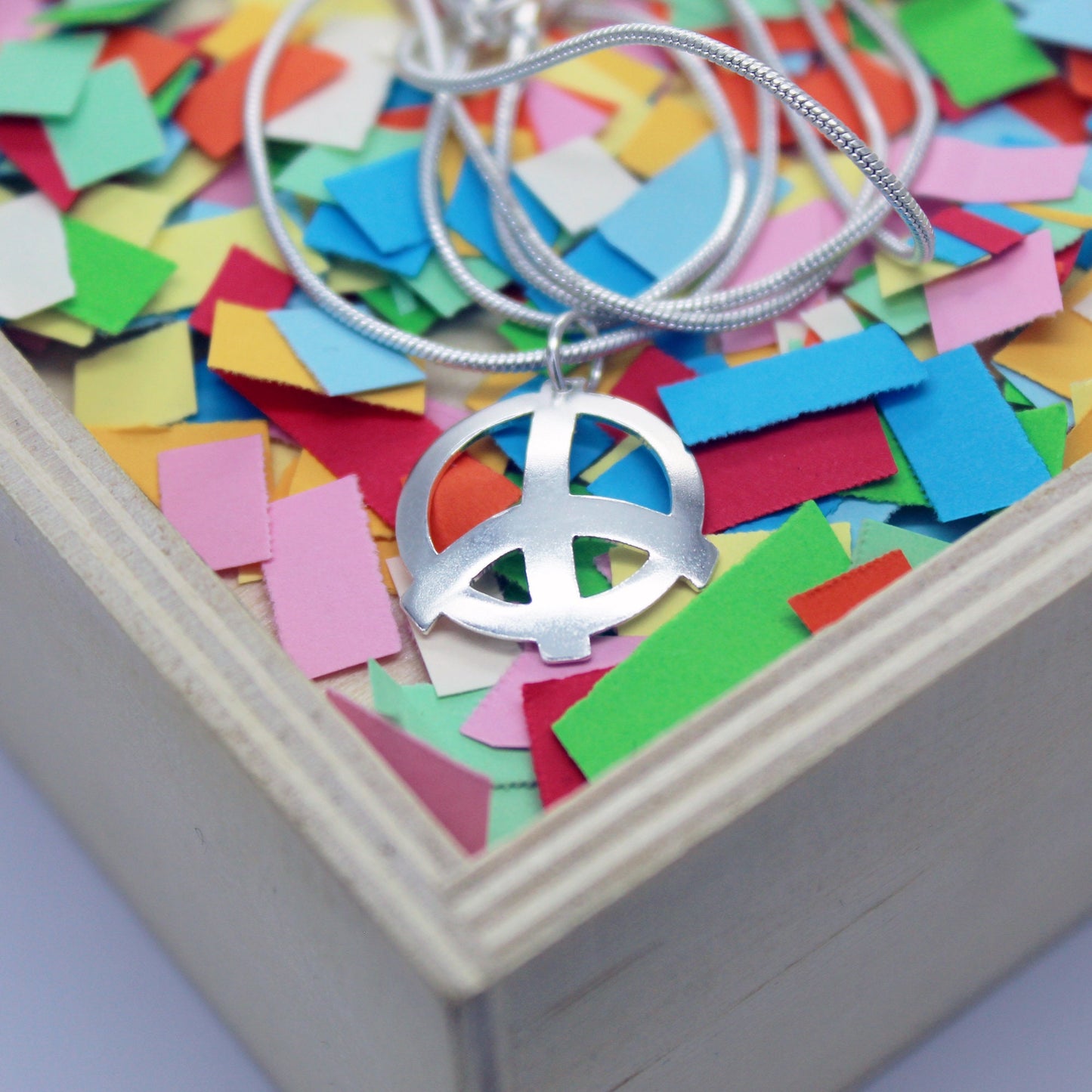 Peace symbol 925 silver pendant
