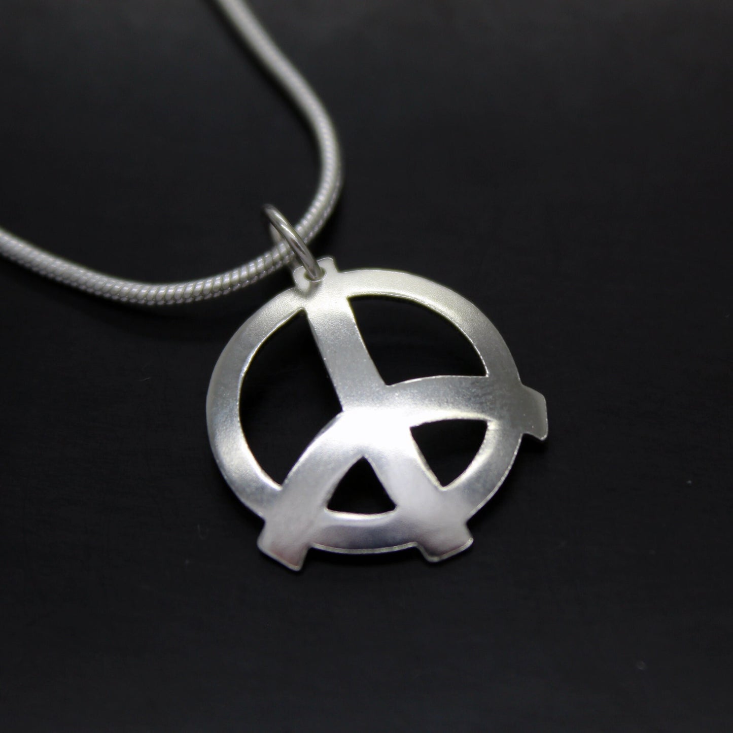 Peace symbol 925 silver pendant