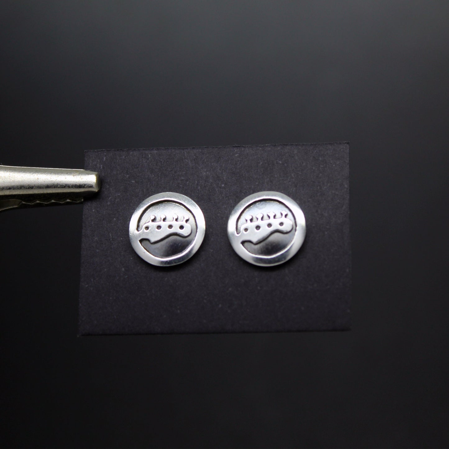 Bass headstock 925 silver earrings