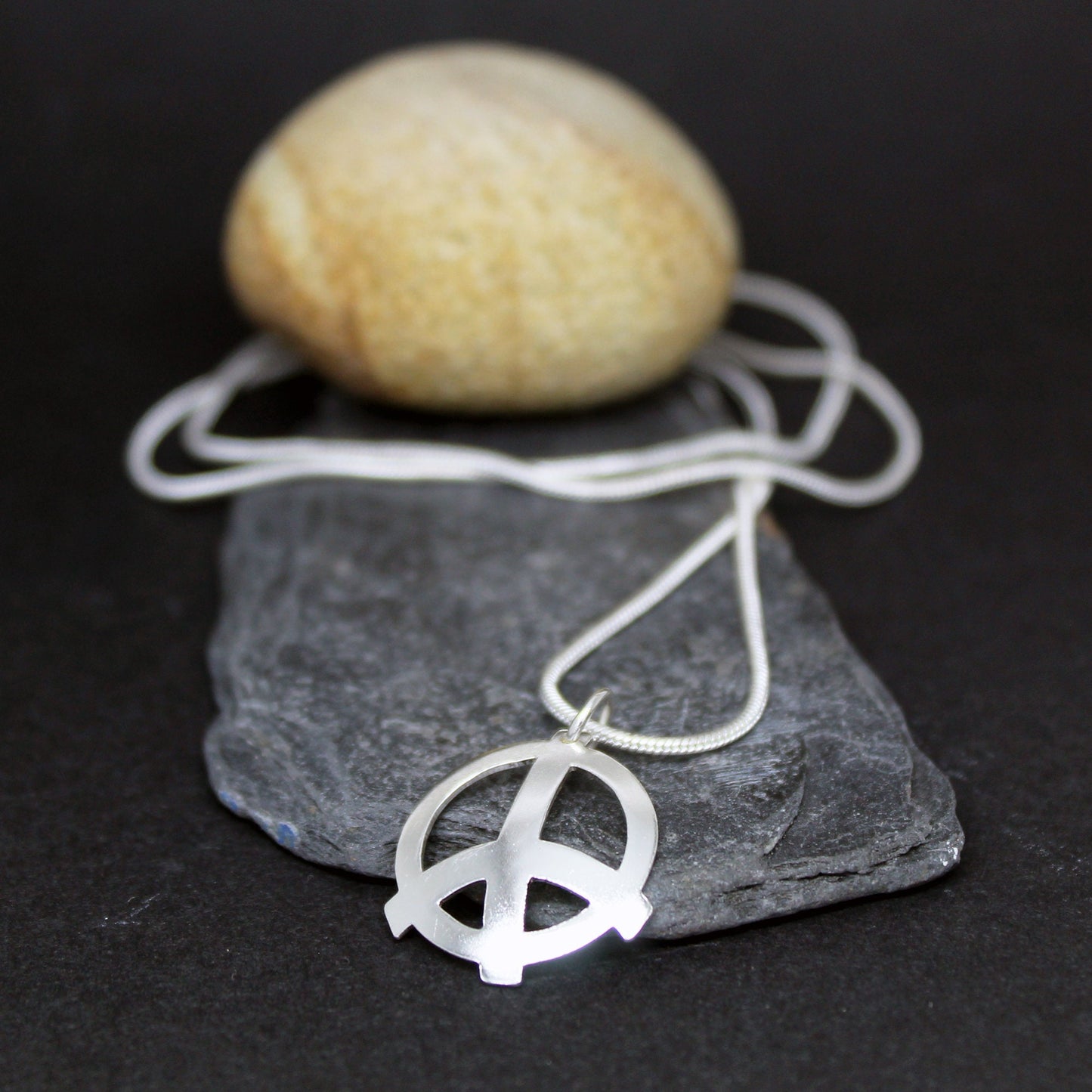 Peace symbol 925 silver pendant