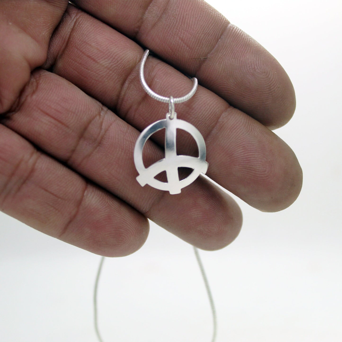 Peace symbol 925 silver pendant