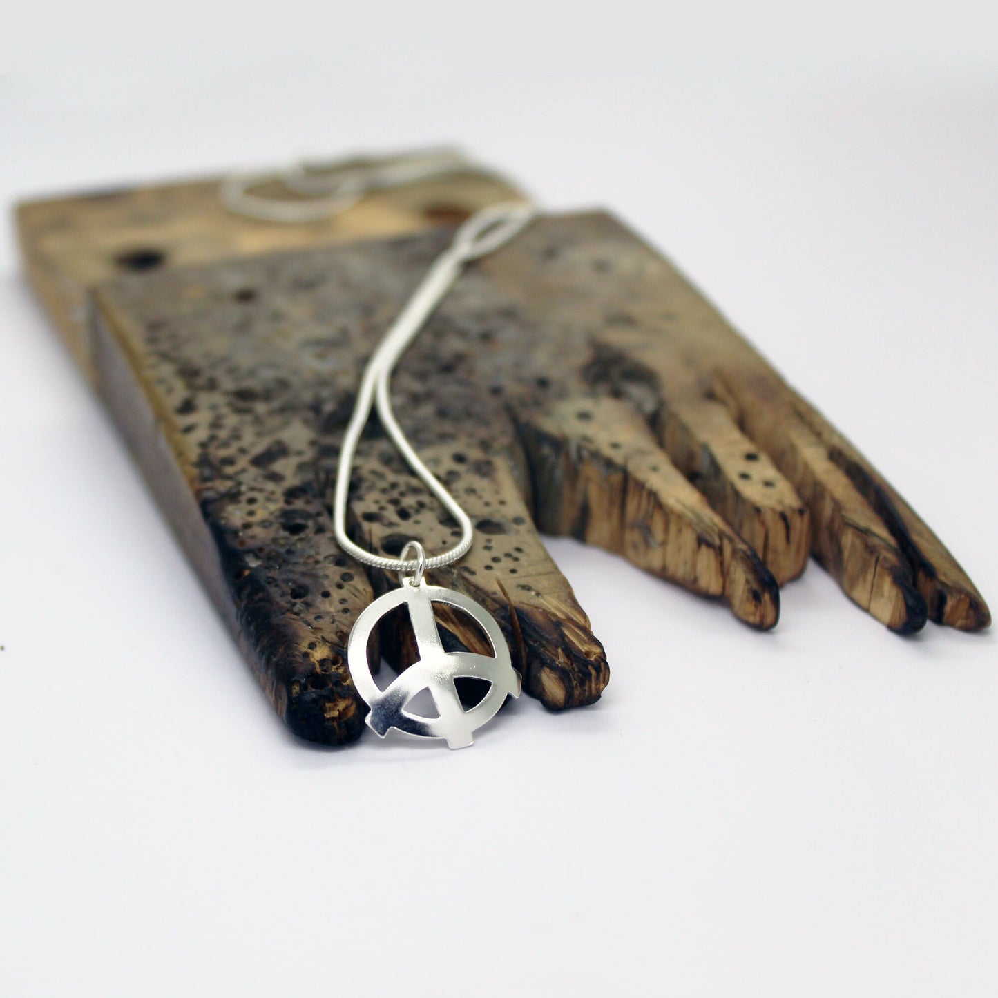 Peace symbol 925 silver pendant