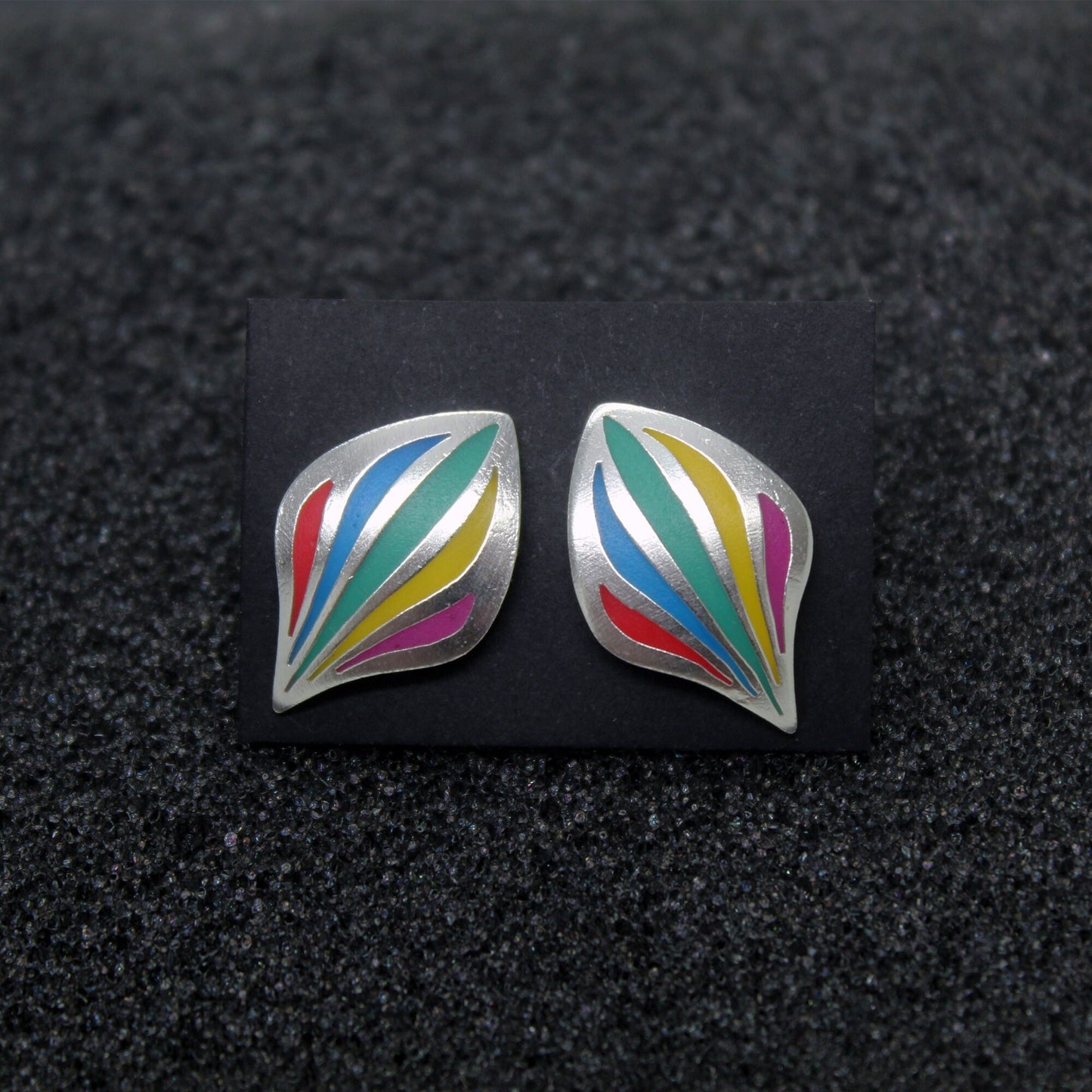 Llamas de colores pendientes en plata 925