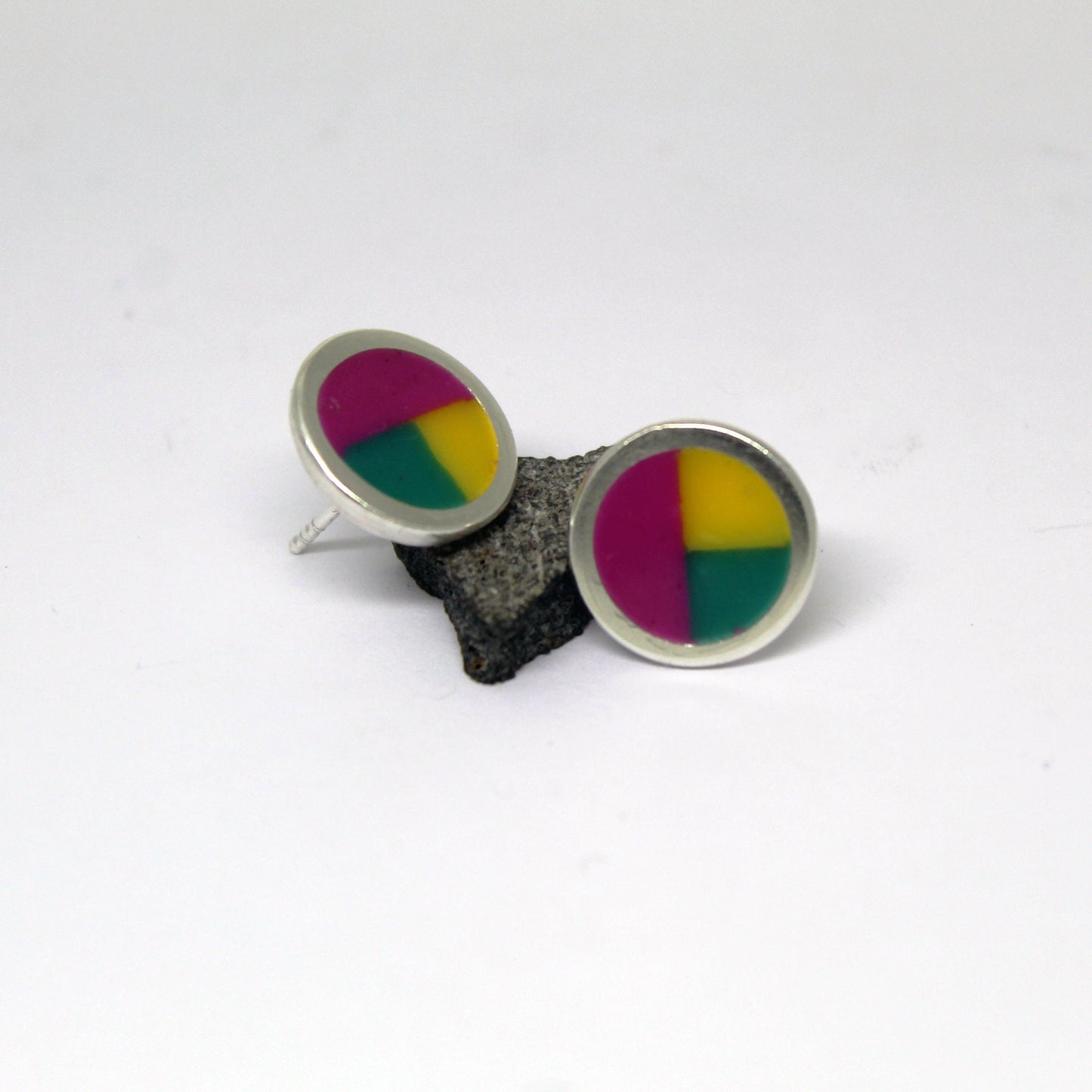 Mark Rothko inspired colored earrings in 925 silver
