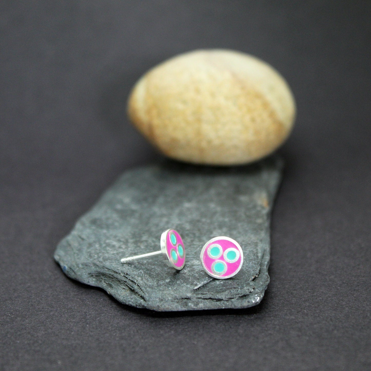Small colored earrings in 925 silver