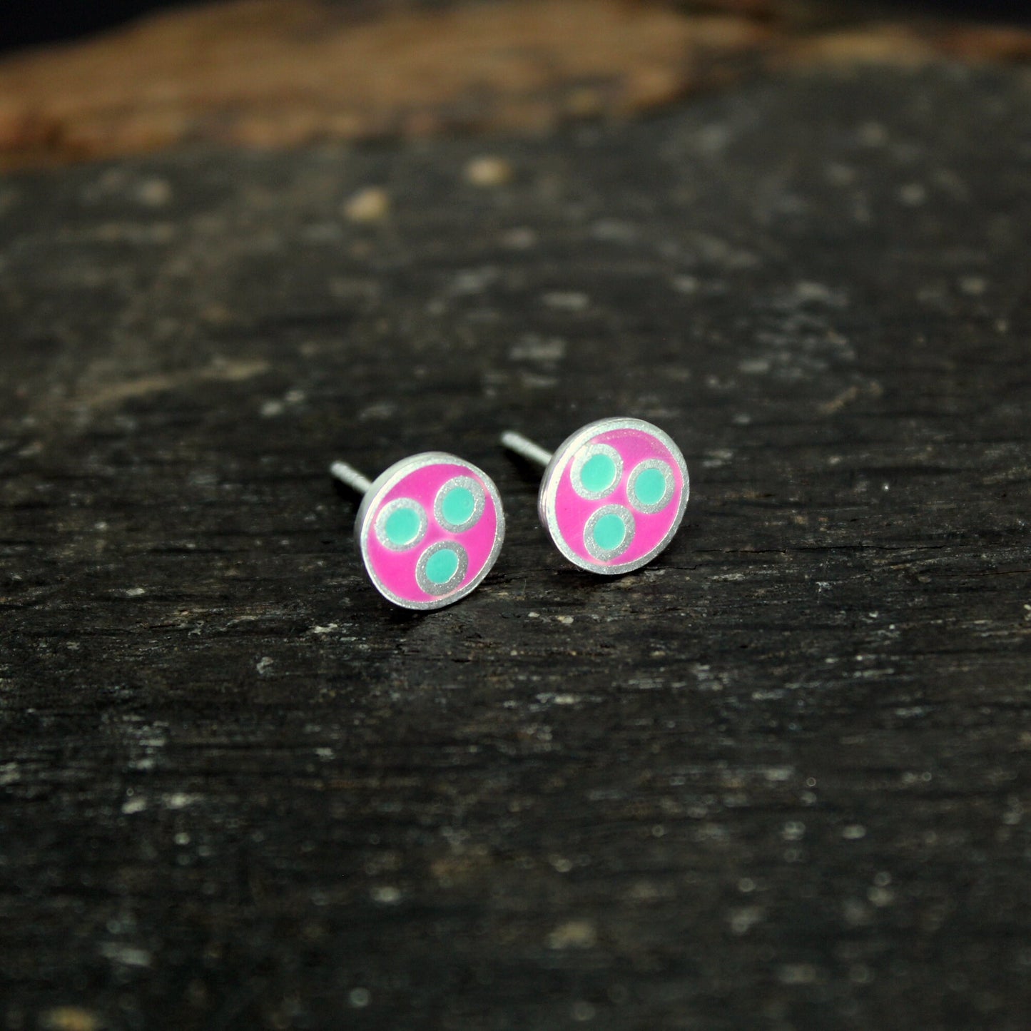 Small colored earrings in 925 silver