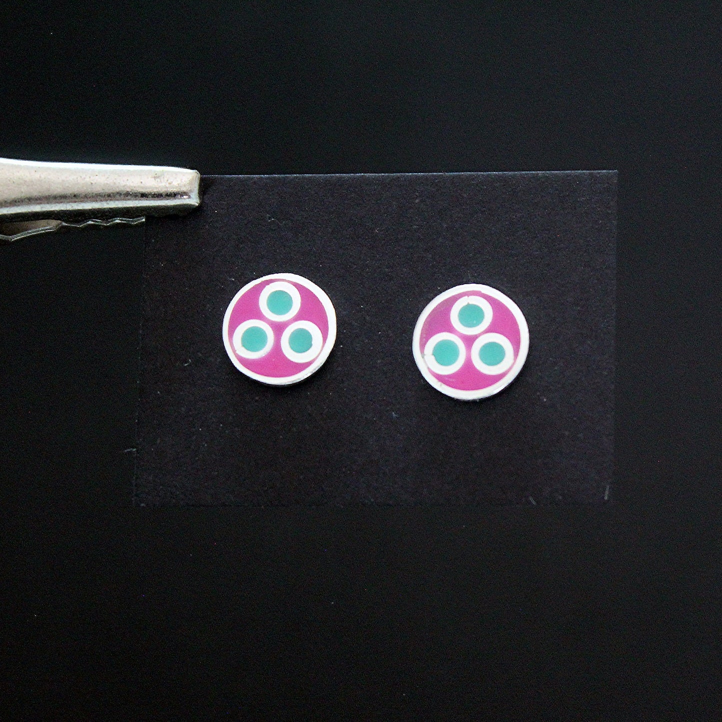 Small colored earrings in 925 silver