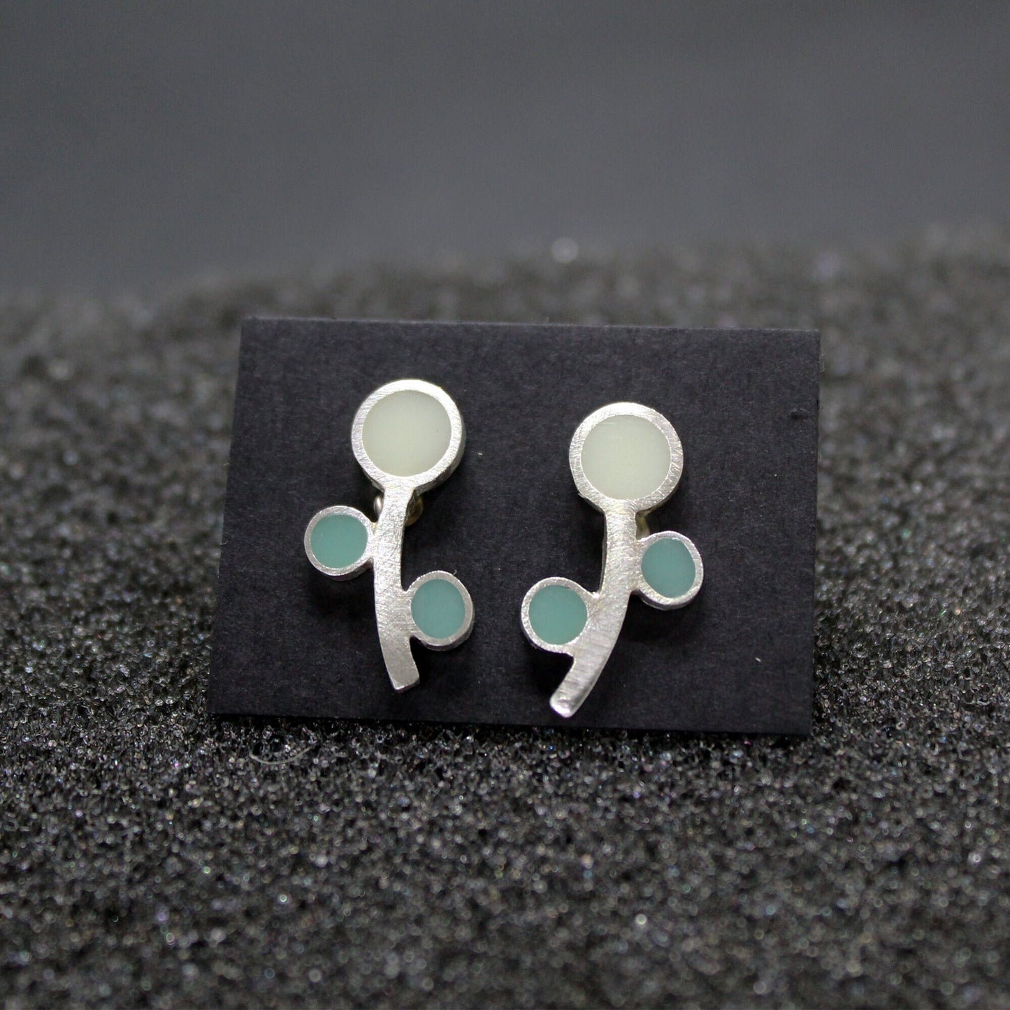 Colored flowers earrings in 925 silver