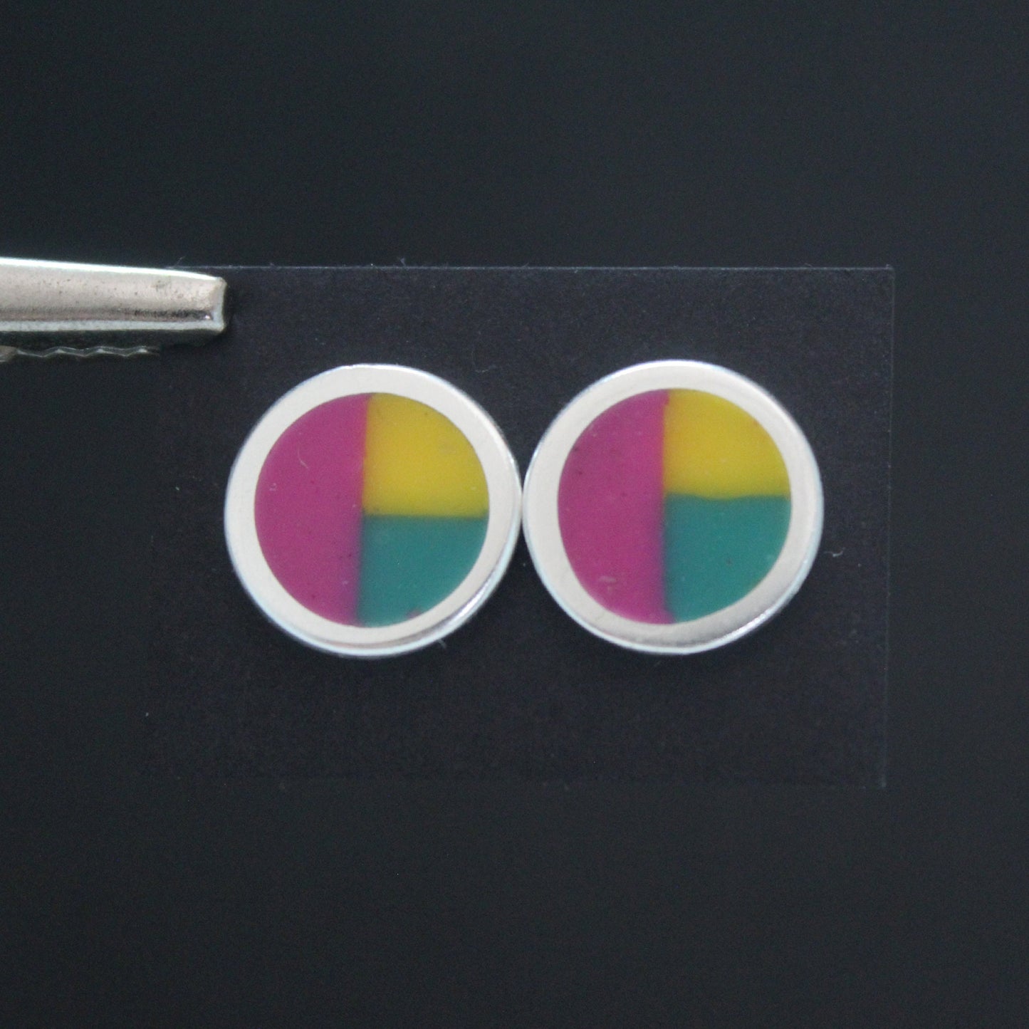 Mark Rothko inspired colored earrings in 925 silver