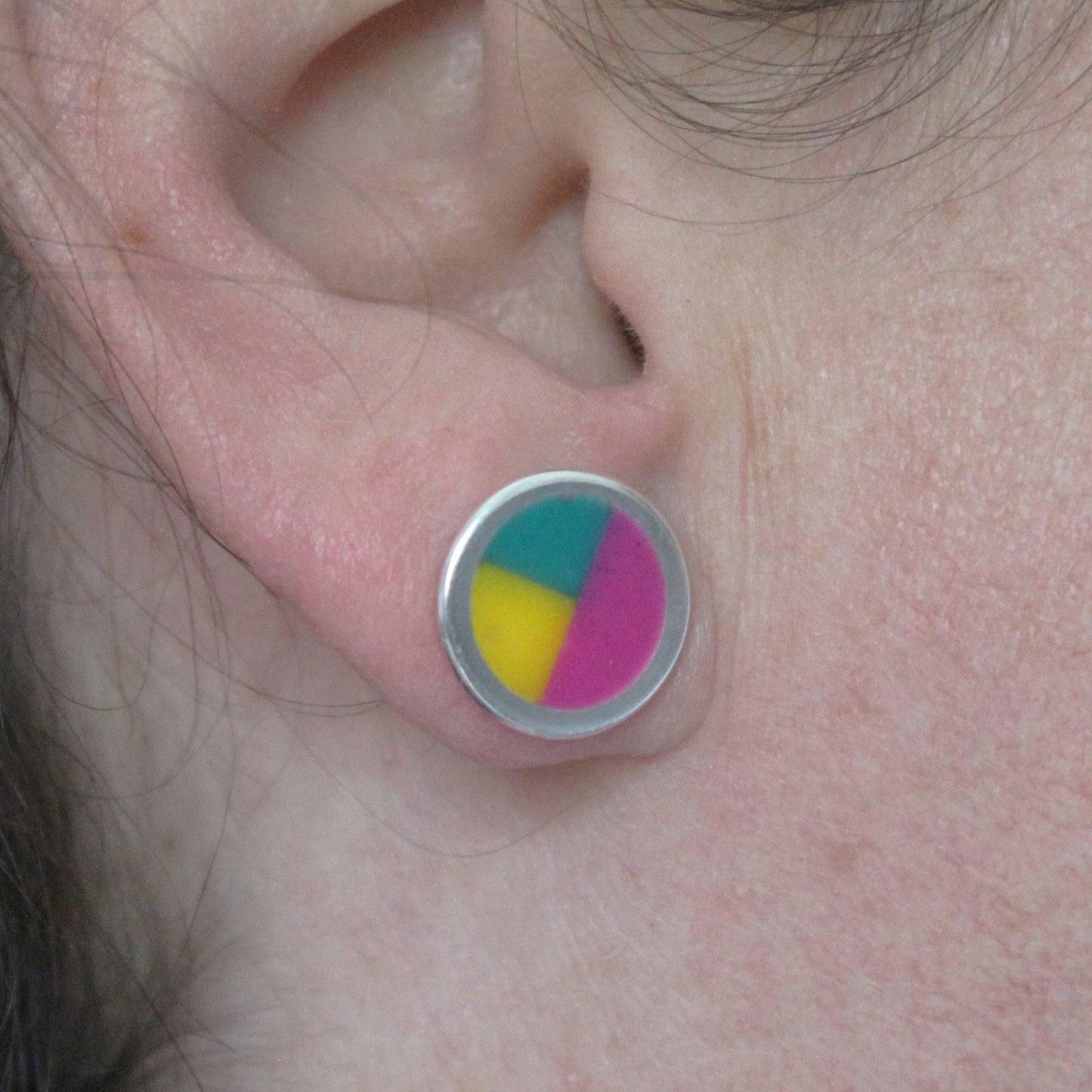 Mark Rothko inspired colored earrings in 925 silver