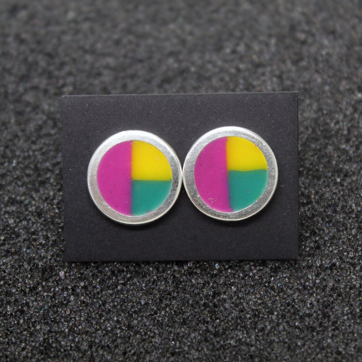 Mark Rothko inspired colored earrings in 925 silver