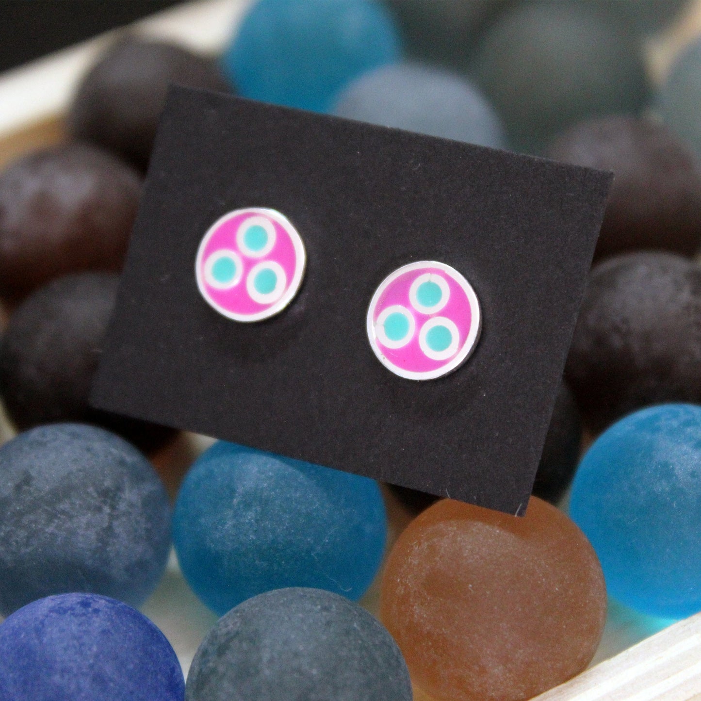 Small colored earrings in 925 silver