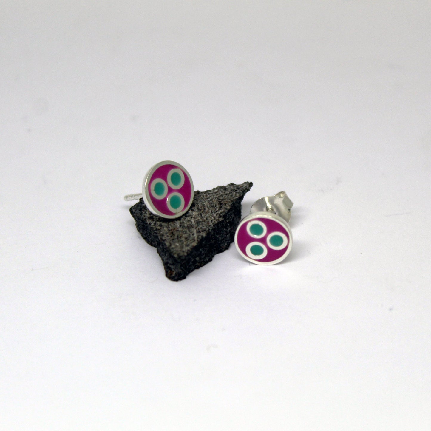 Small colored earrings in 925 silver