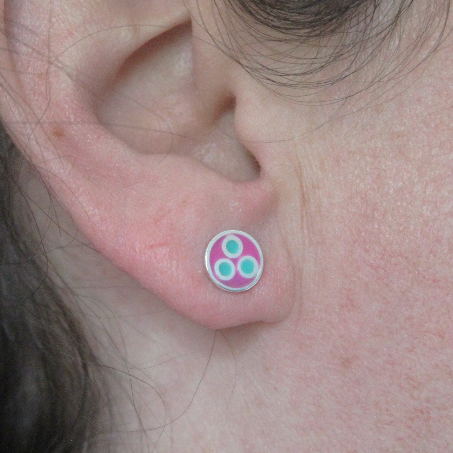 Small colored earrings in 925 silver