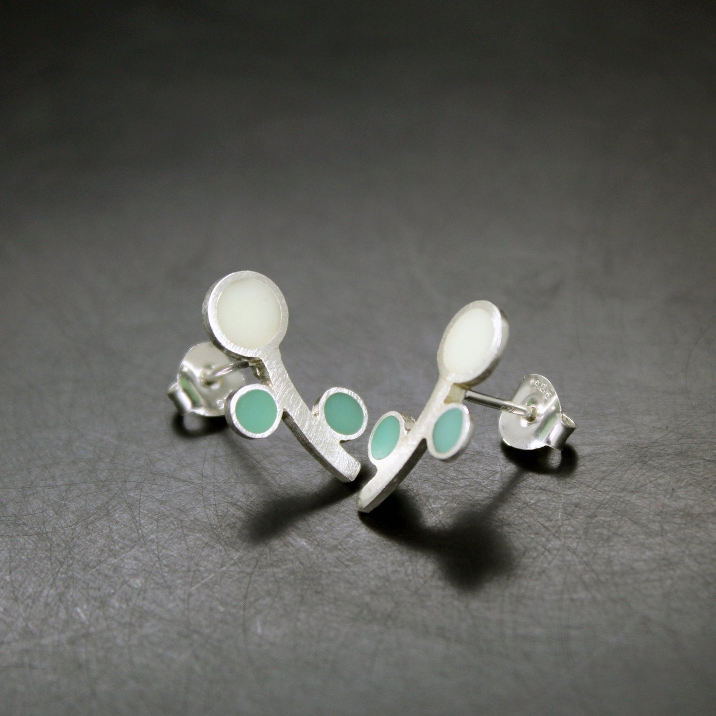 Colored flowers earrings in 925 silver