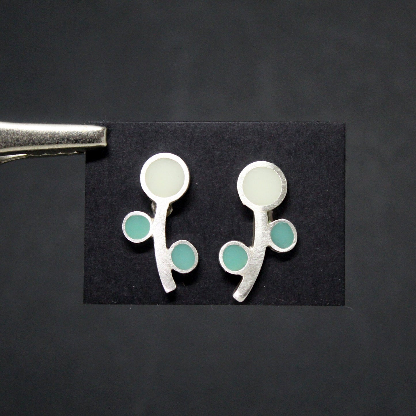 Colored flowers earrings in 925 silver