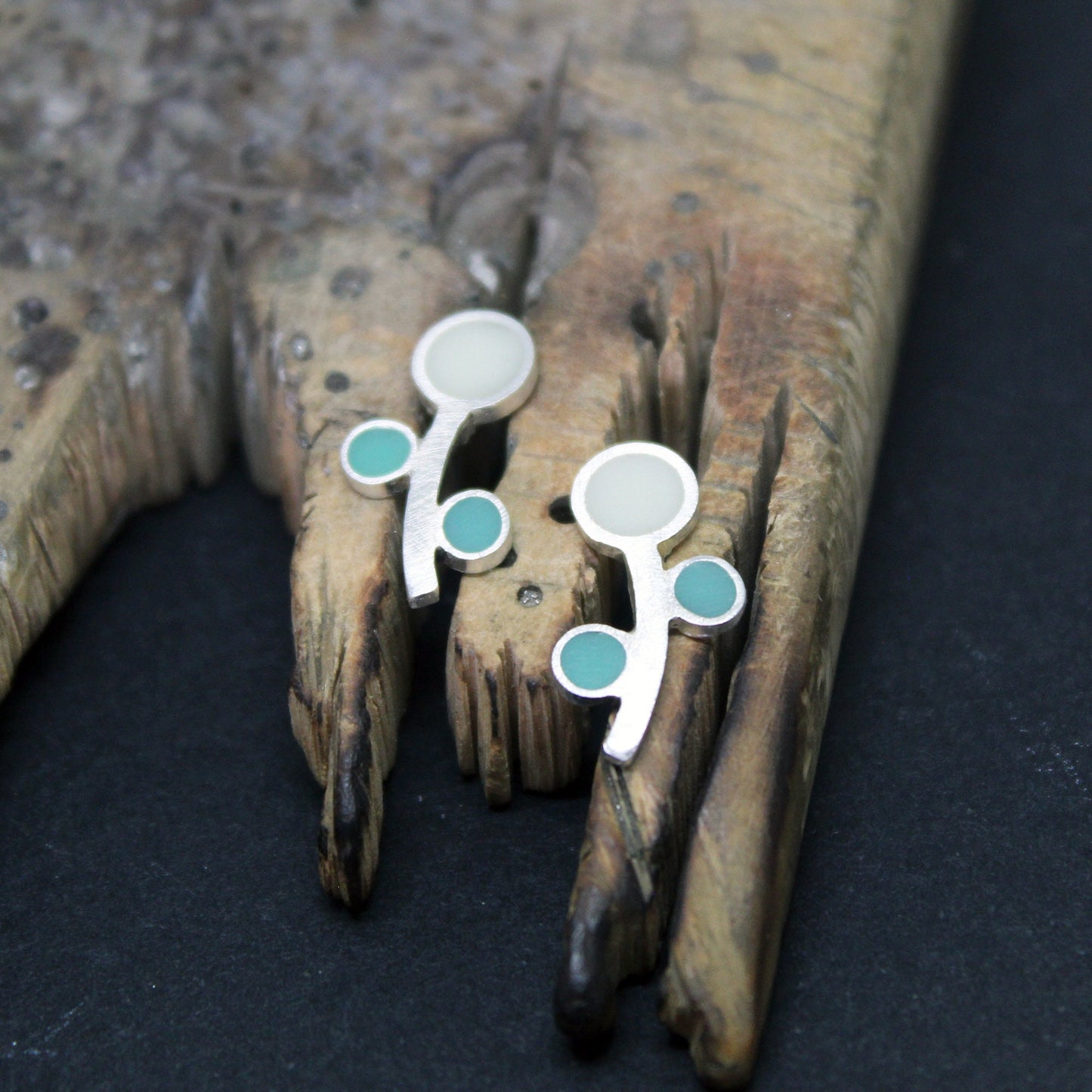 Colored flowers earrings in 925 silver