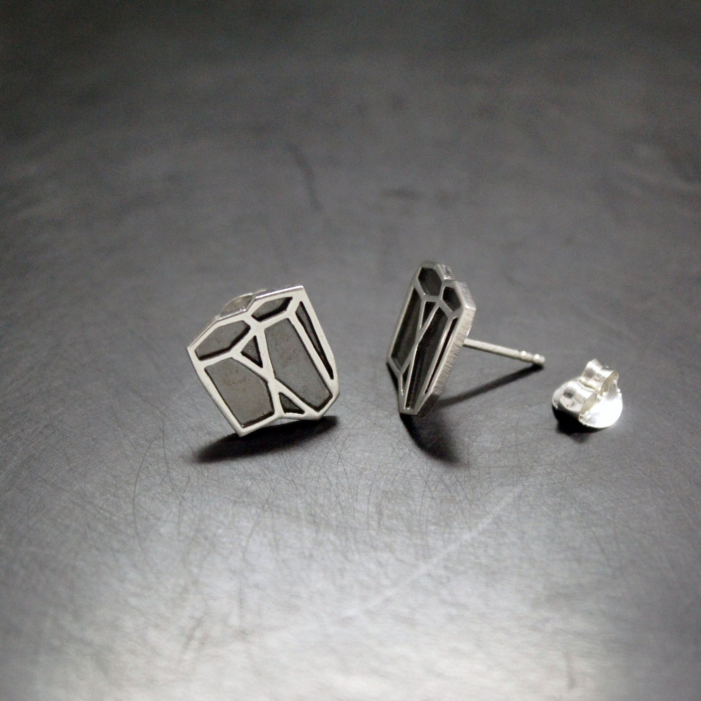 Scutoid 925 silver earrings