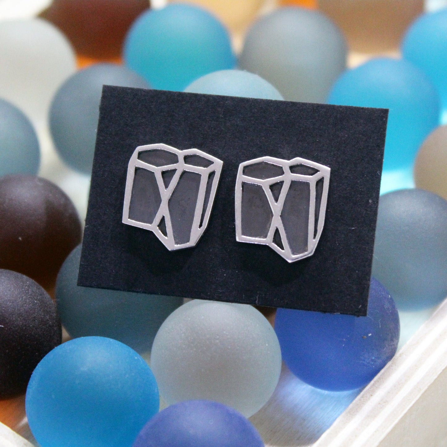 Scutoid 925 silver earrings