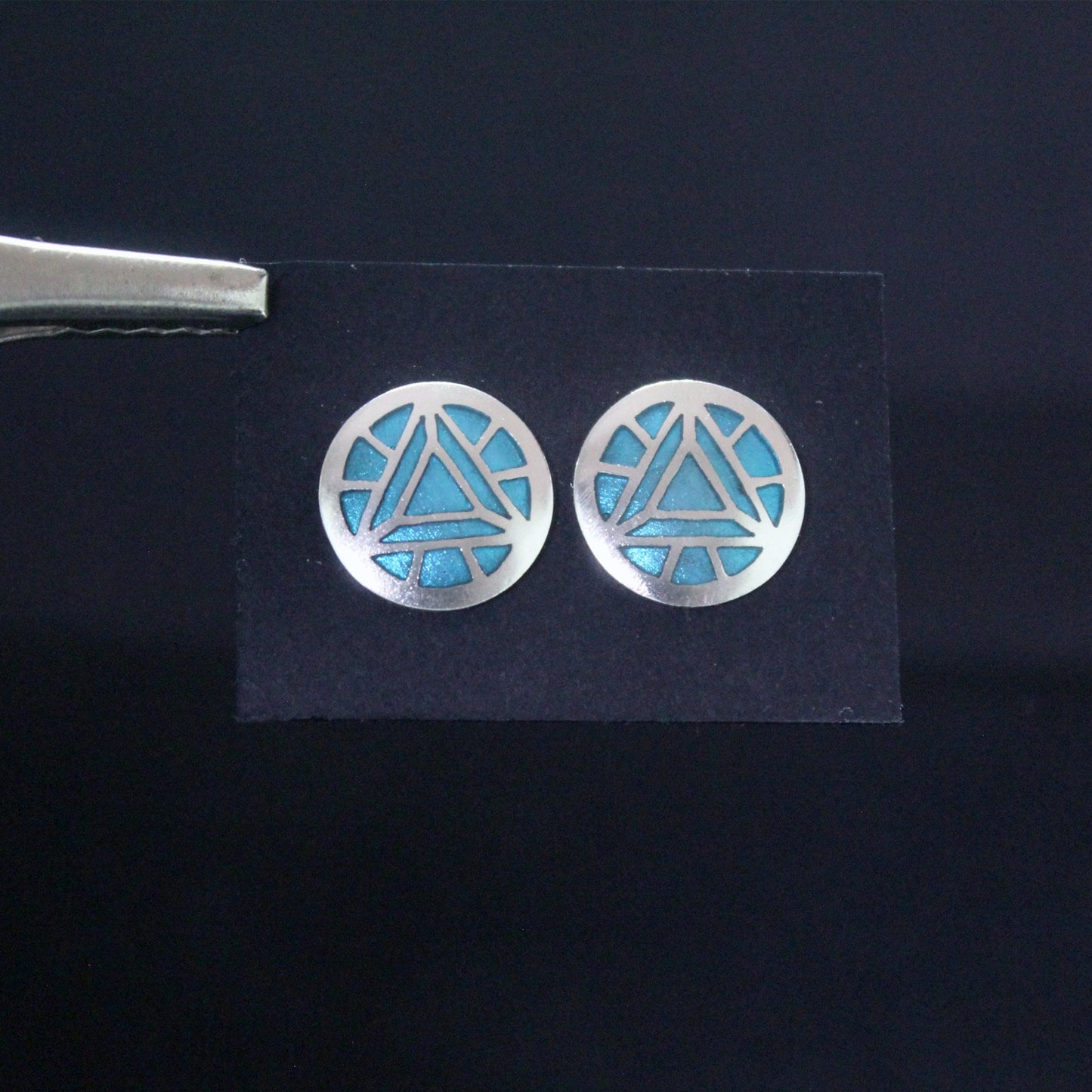 Arc Reactor Earrings, Iron Man in 925 silver