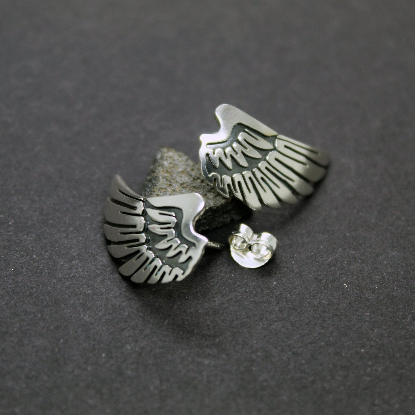 Angel wings earrings in 925 silver