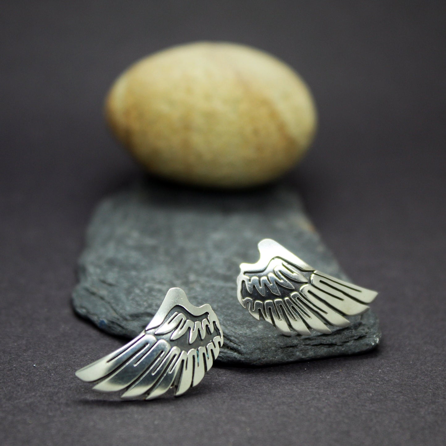Angel wings earrings in 925 silver