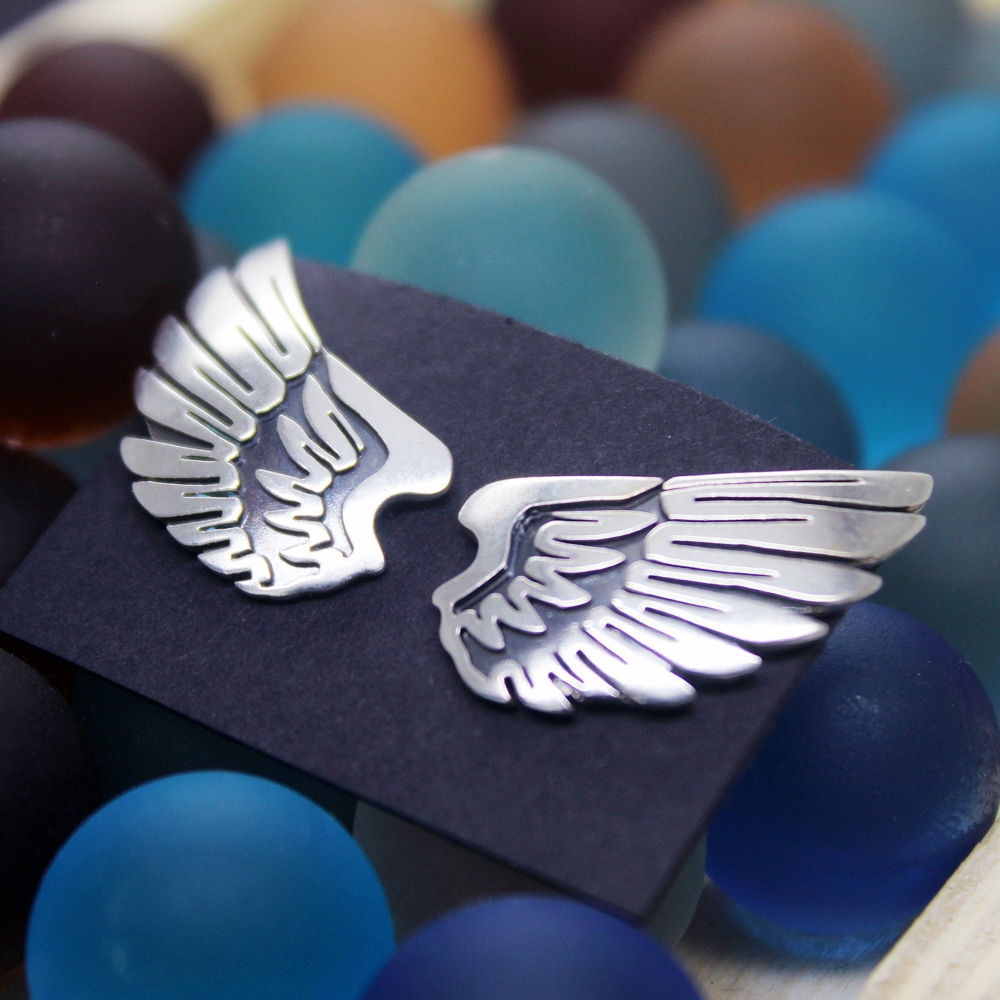 Angel wings earrings in 925 silver