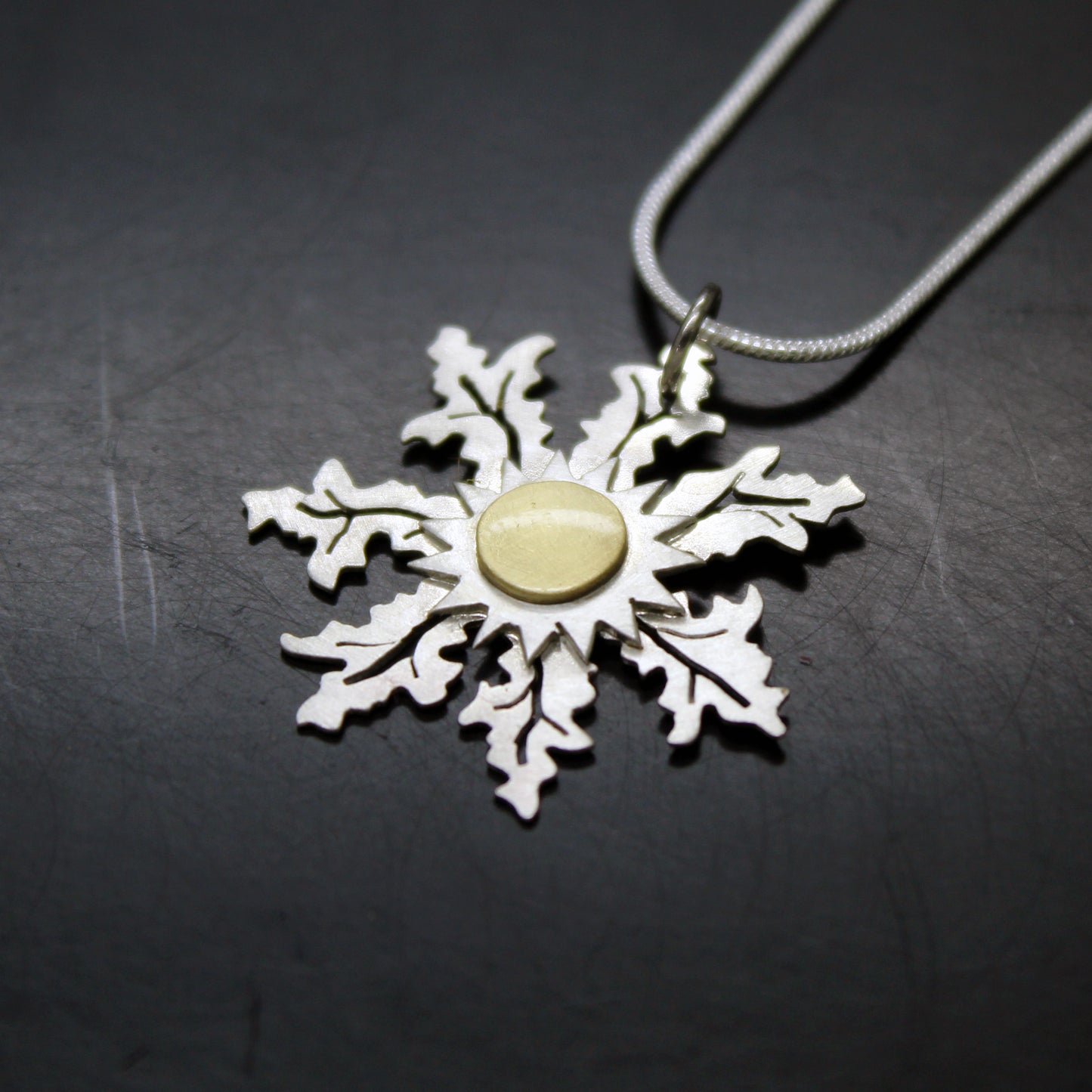 Eguzkilore pendant in 925 silver and brass