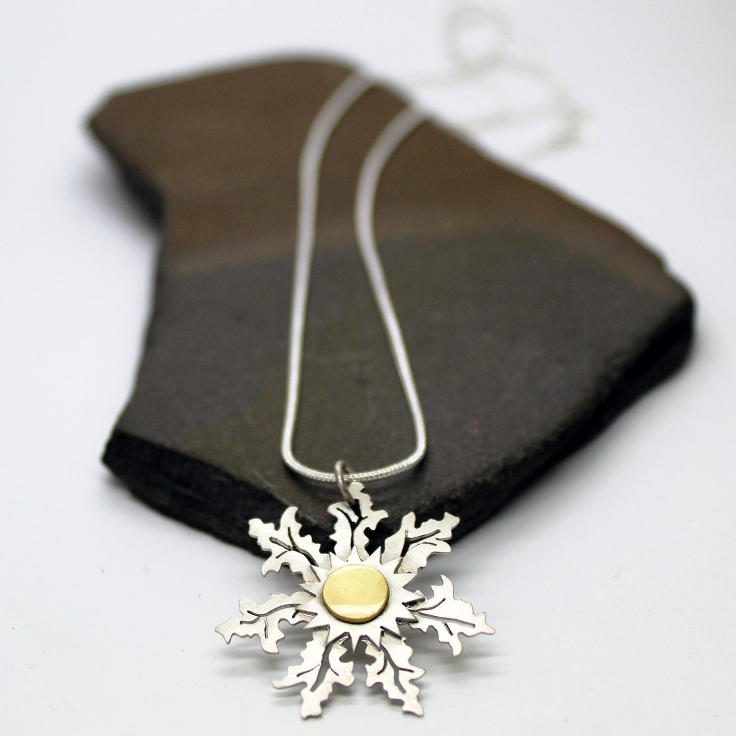 Eguzkilore pendant in 925 silver and brass