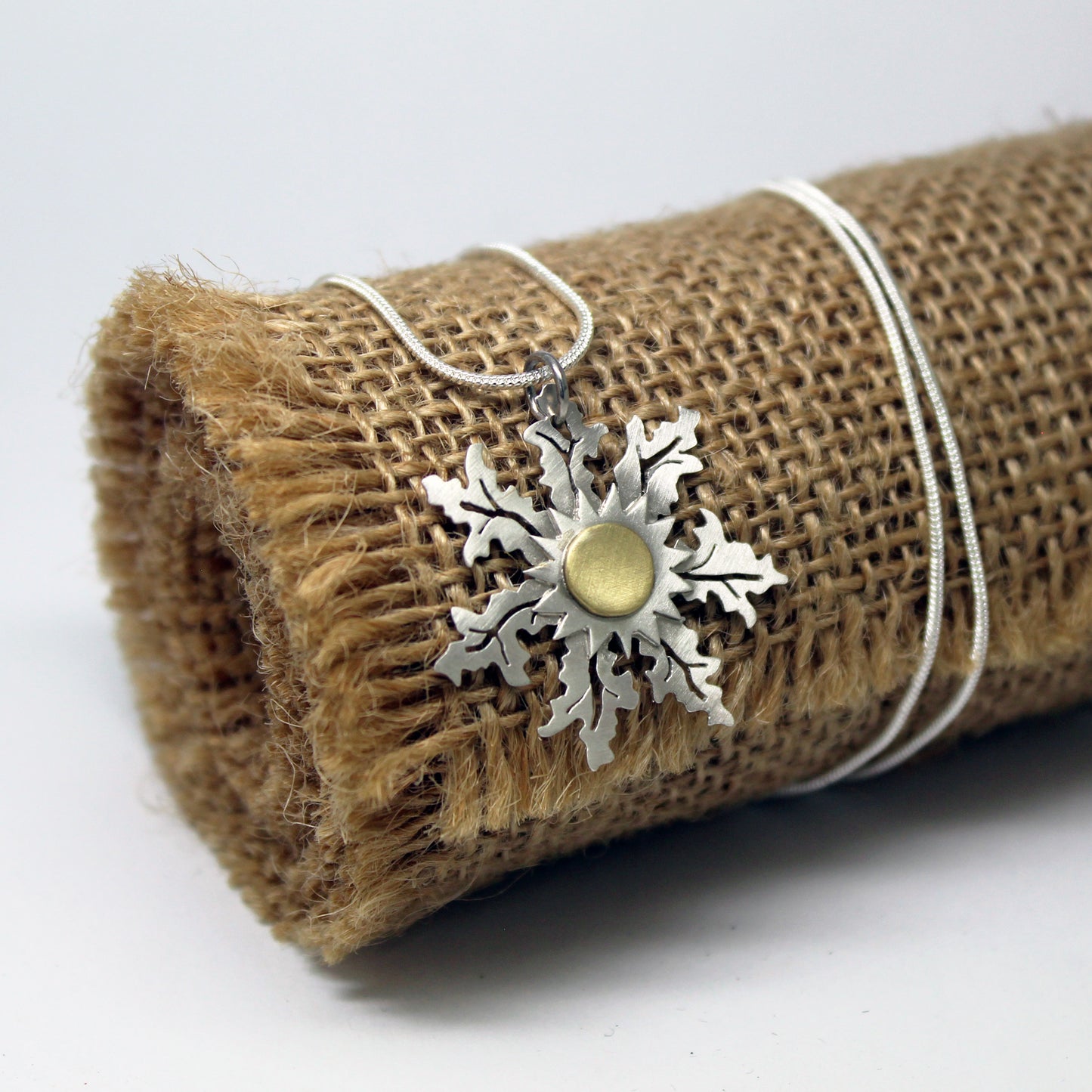 Eguzkilore pendant in 925 silver and brass