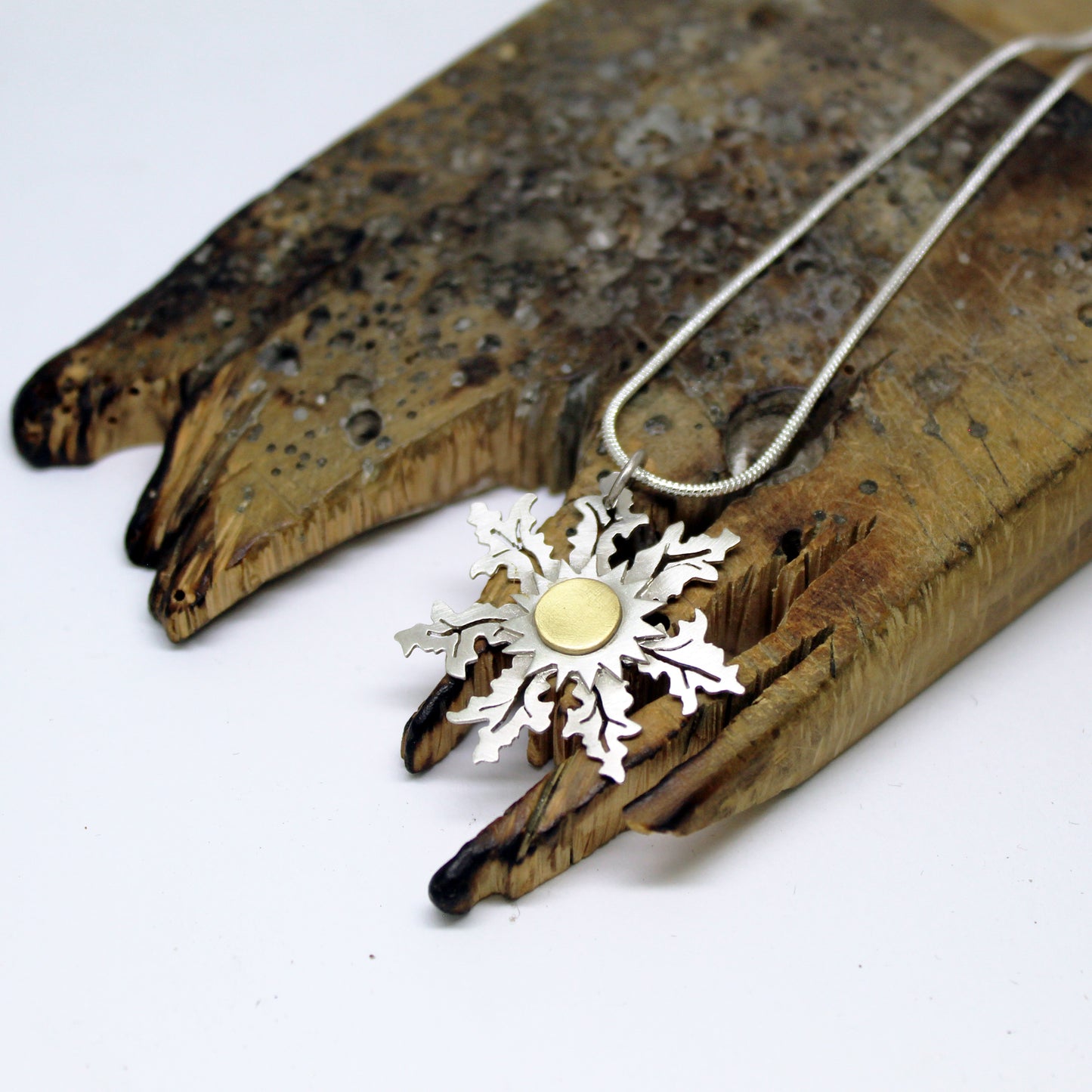 Eguzkilore pendant in 925 silver and brass