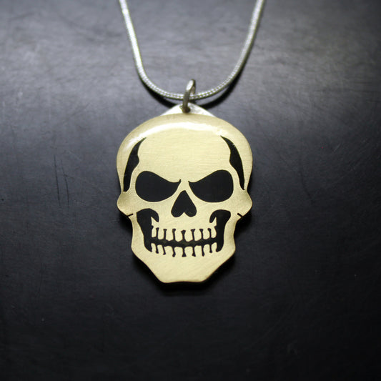 Colgante Calavera en latón y plata 925
