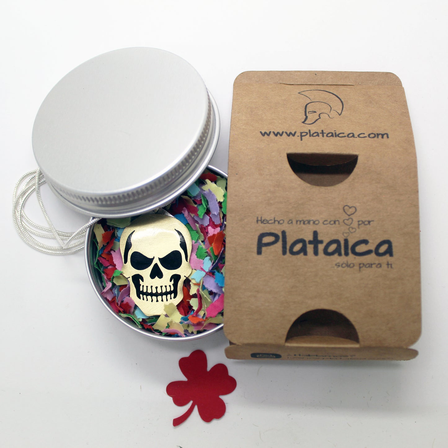 Colgante Calavera en latón y plata 925