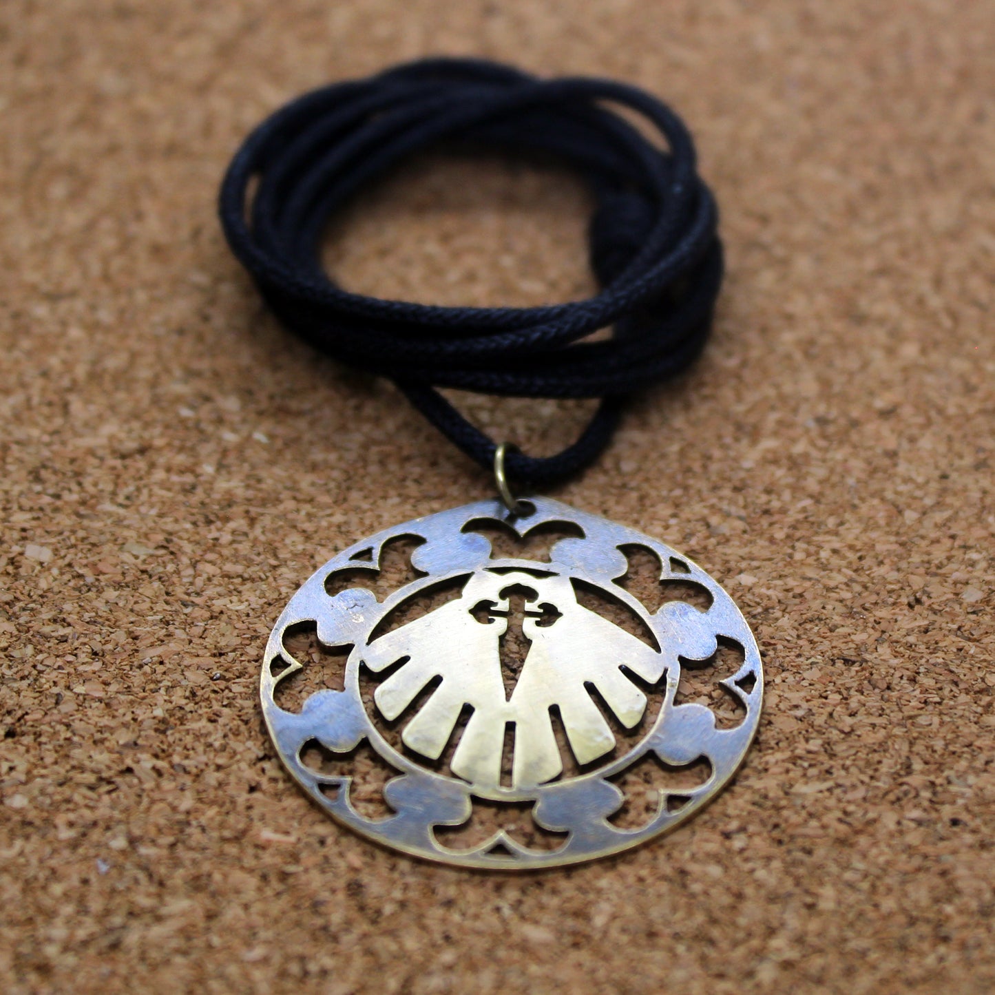 Shell medallion of the Camino and Cross of Santiago openwork in brass