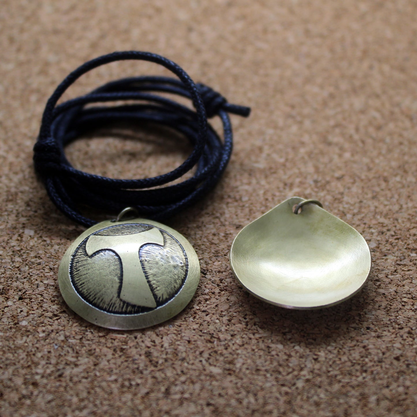 Tau of the Camino de Santiago brass pendant