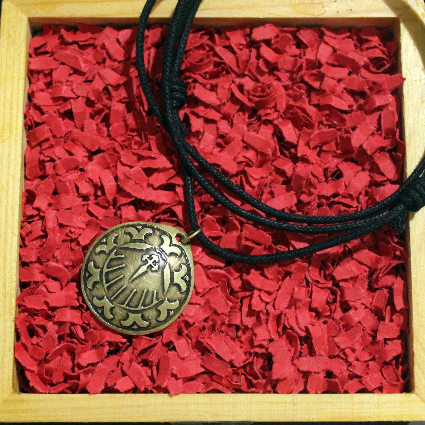 Convex Brass Pendant with Shell and Engraved Cross for the Camino de Santiago