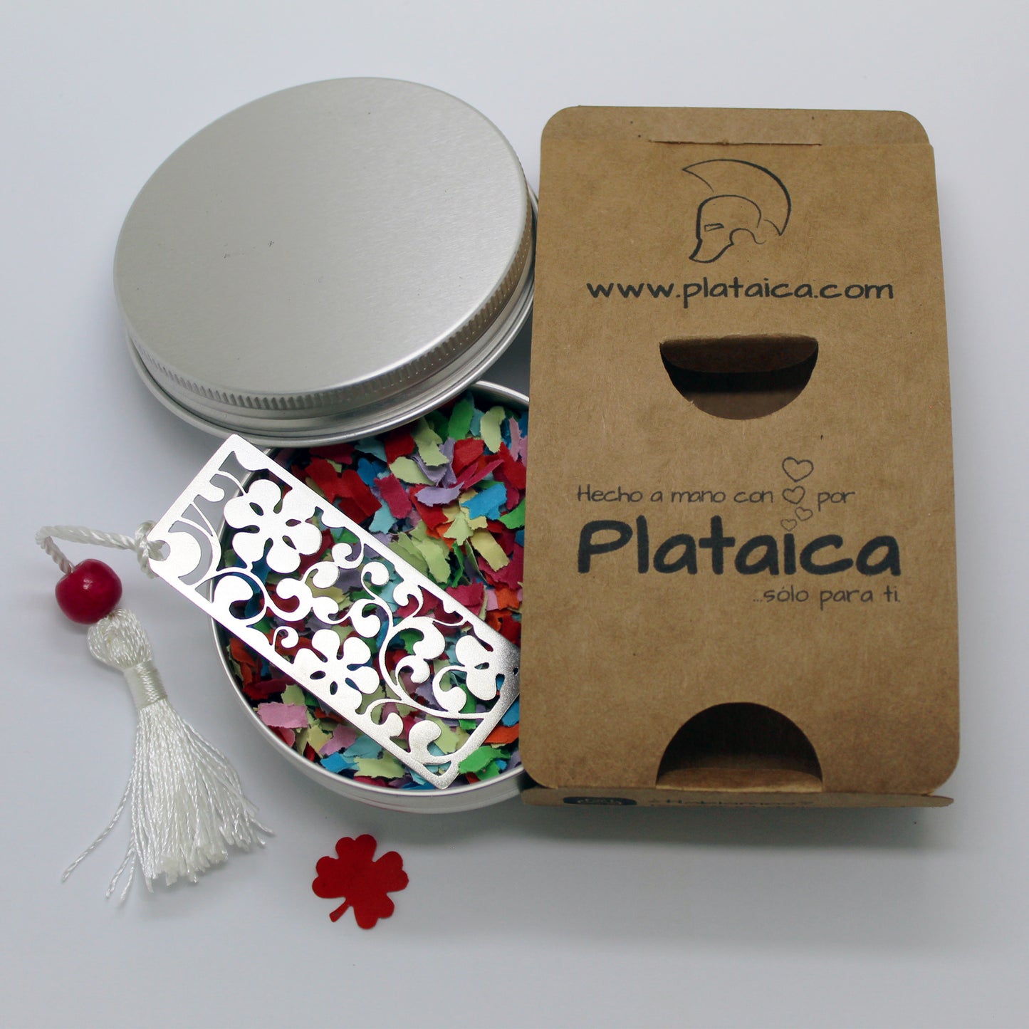 Marcapáginas de plata 925 con motivos florales