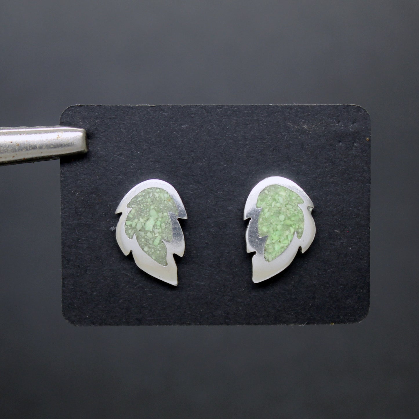 Pendientes hojas de turquesa y plata 925