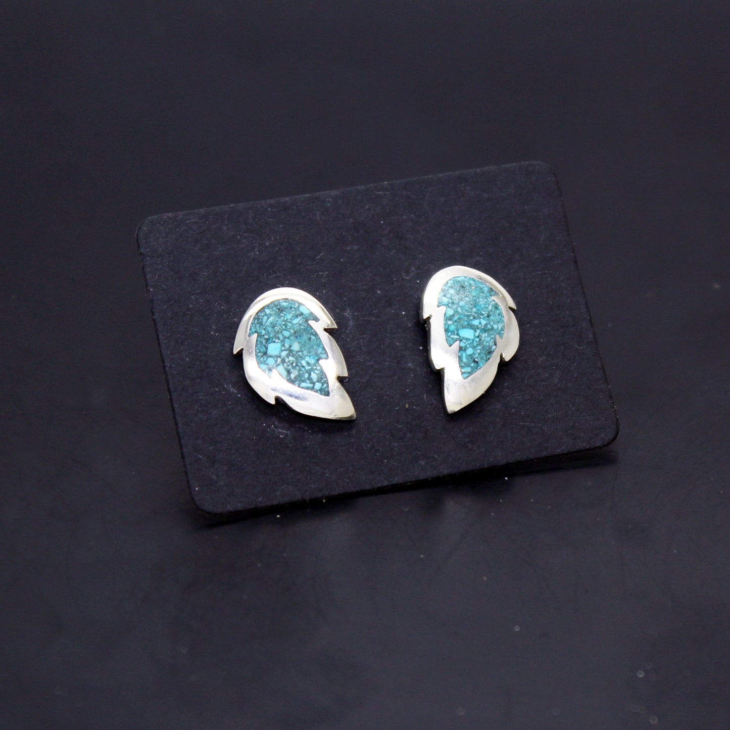 Pendientes hojas de turquesa y plata 925