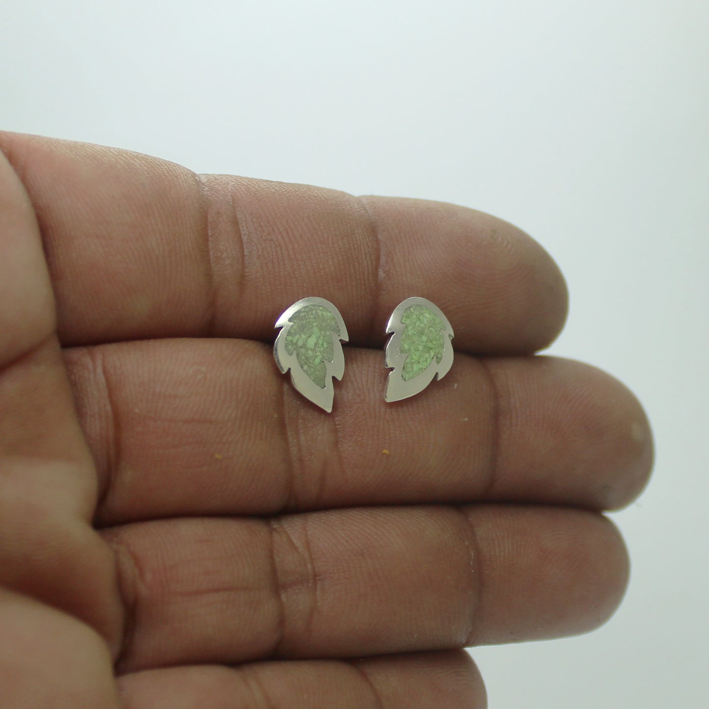 Pendientes hojas de turquesa y plata 925