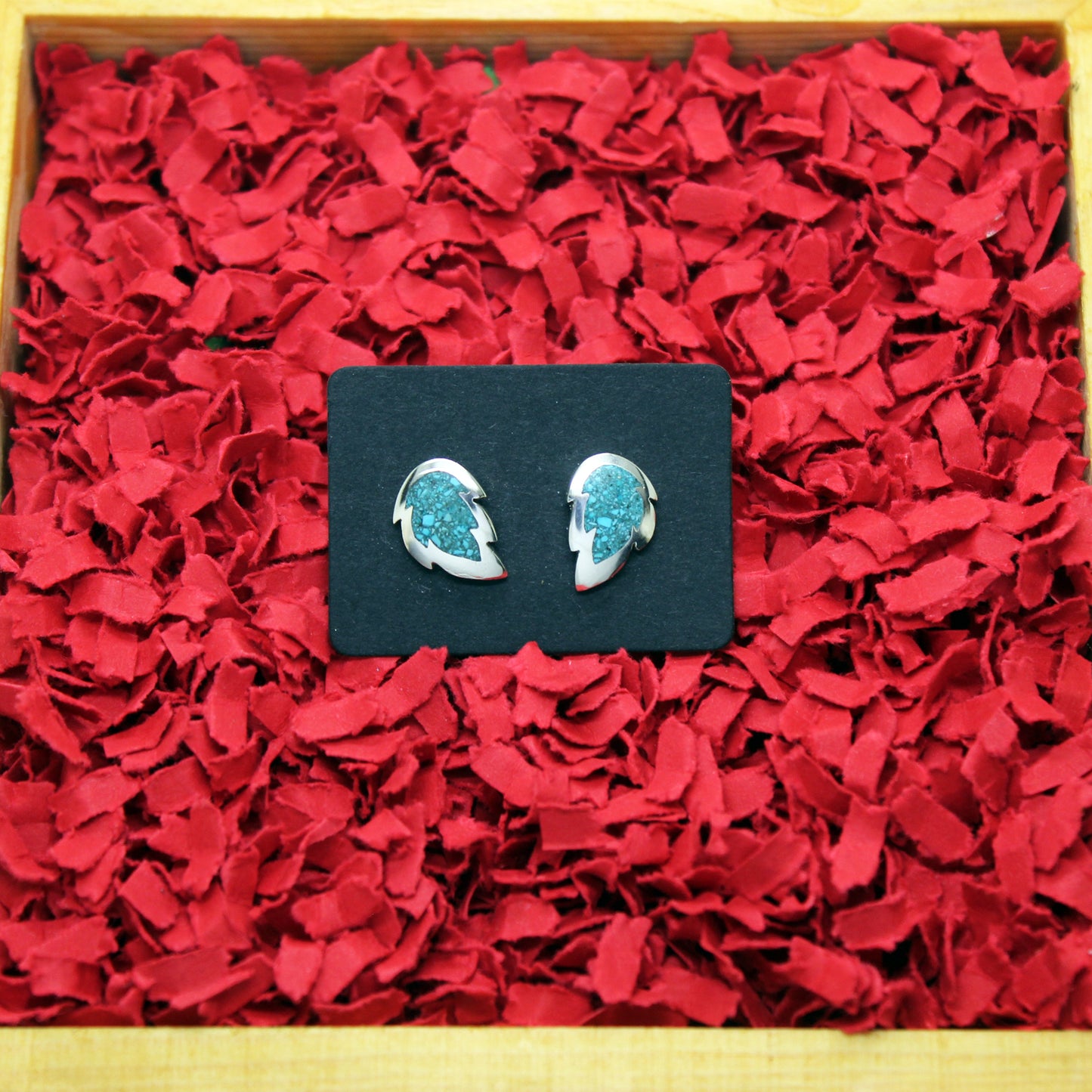 Pendientes hojas de turquesa y plata 925